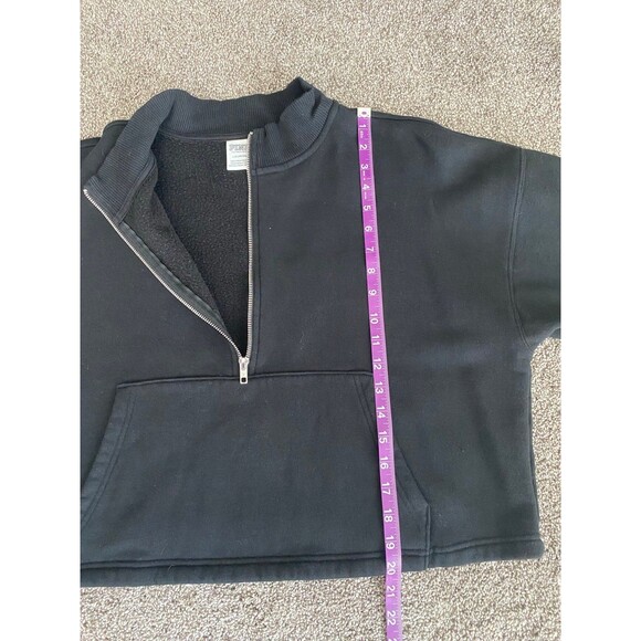 PINK Cropped Quarter Zip Fleece Size Large - Picture 7 of 8